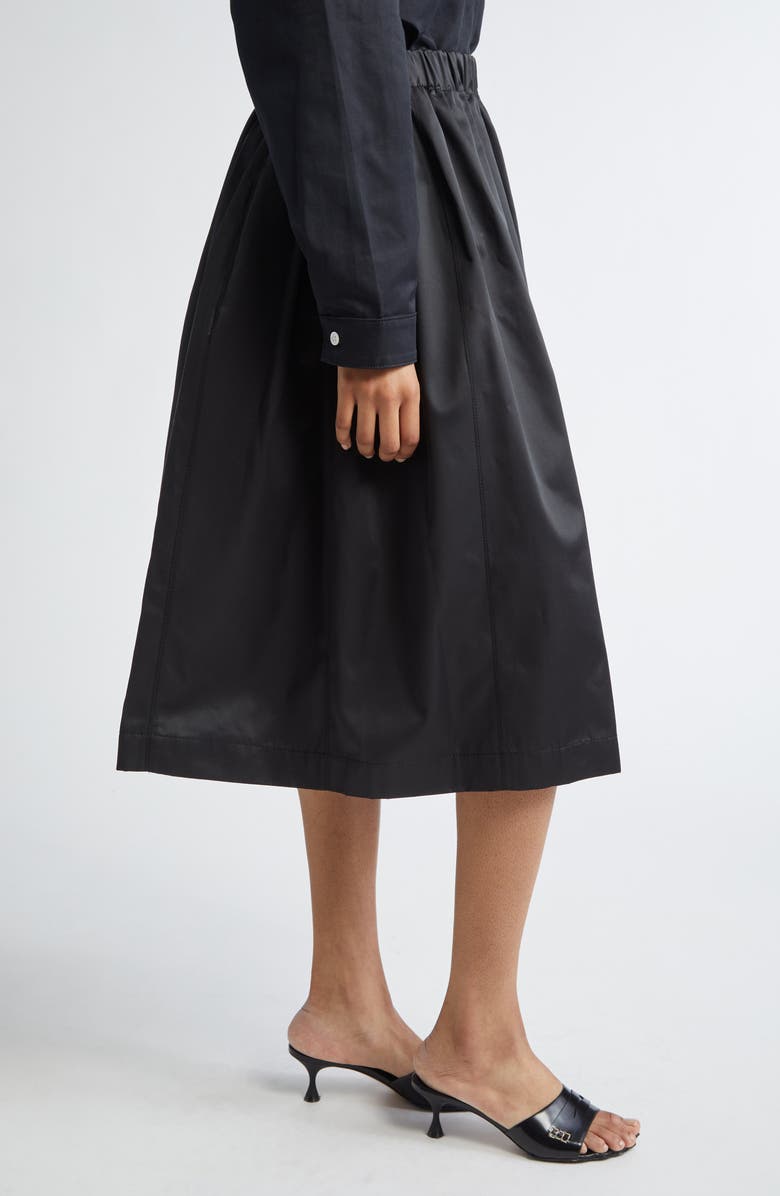 Marni Logo Embroidered Taffeta Midi Skirt, Alternate, color, 