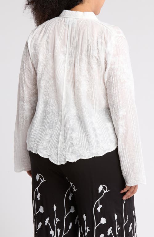 Shop Forgotten Grace Embroidered Button Down Top In White