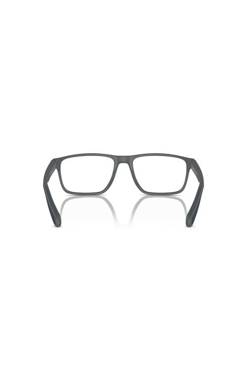 Emporio Armani 56mm Rectangle Optical Glasses In Gray