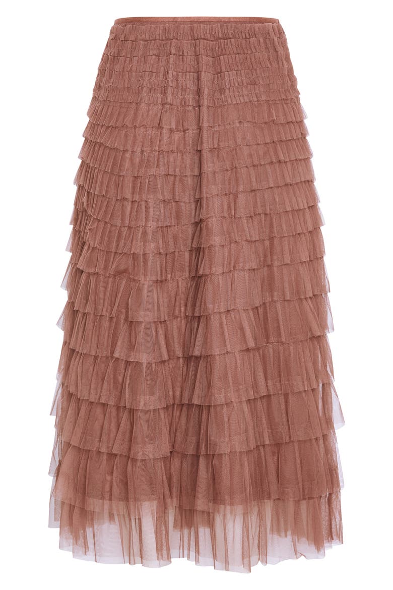 Averi Tiered Tulle Maxi Skirt, Alternate, color, ROSEBERRY