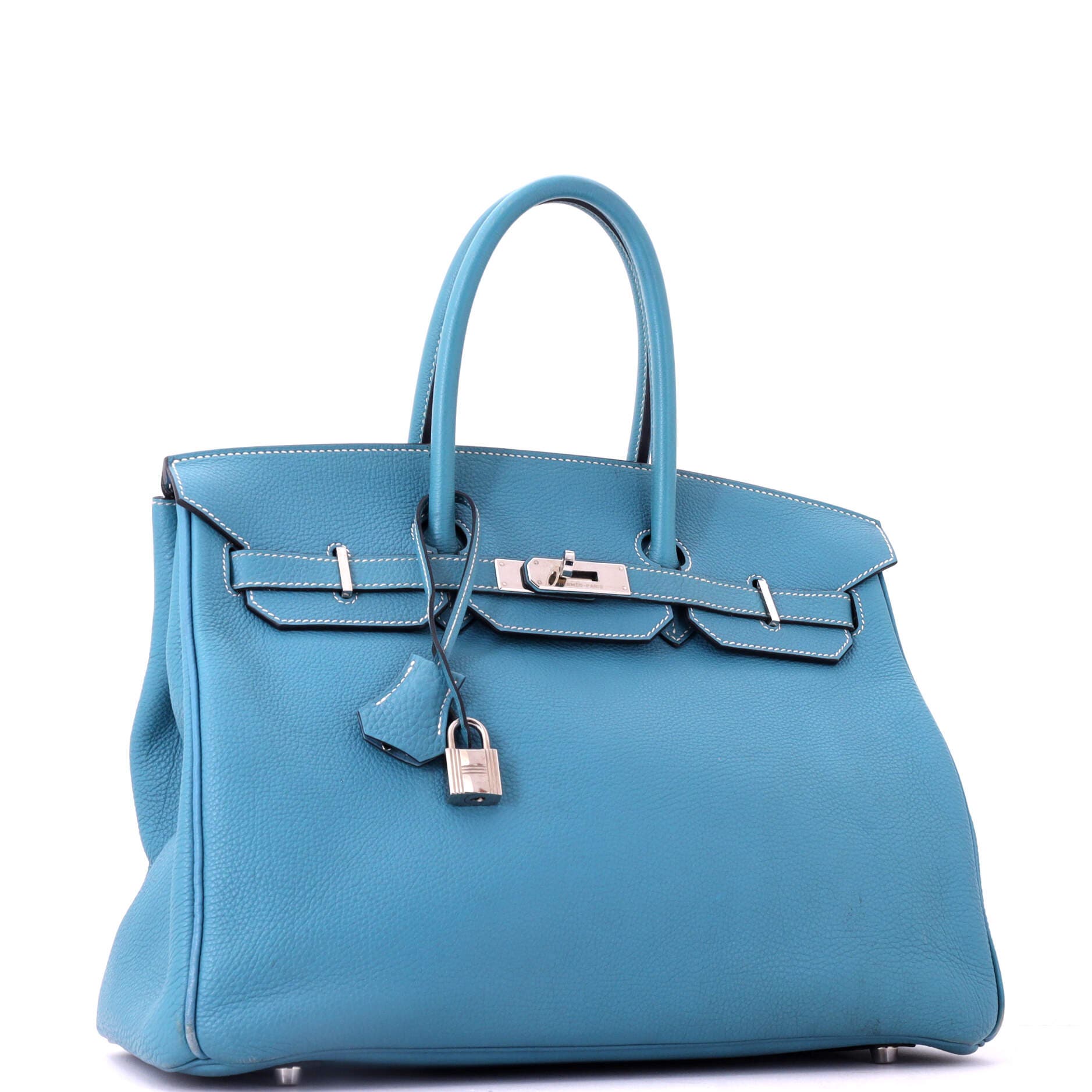 Birkin Handbag Blue Togo with Palladium Hardware 35, Alternate, color, Bleu Jean