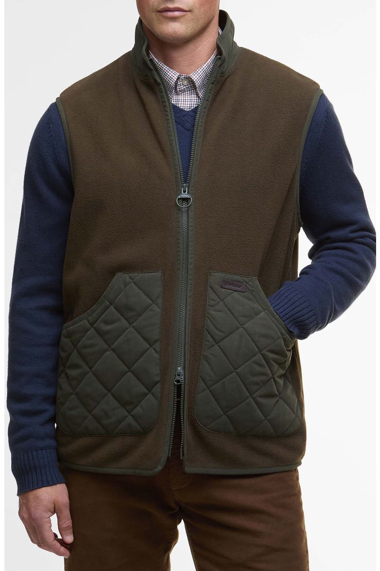Lowich Fleece Quilted Vest, Main, color, OLIVE