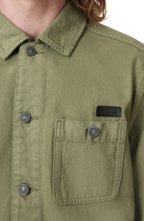 Allsaints Mens Military Green Eavis Patch-pocket Cotton Jacket In Green