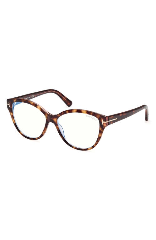 Tom Ford 54mm Cat Eye Blue Light Blocking Optical Glasses In Multi