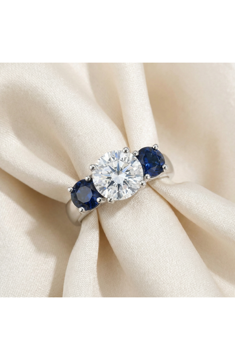 Bliss Diamond Certified 4Ct Diamond Blue Sapphire Engagement Ring 14k Gold Lab Grown, Alternate, color, 14K White Gold