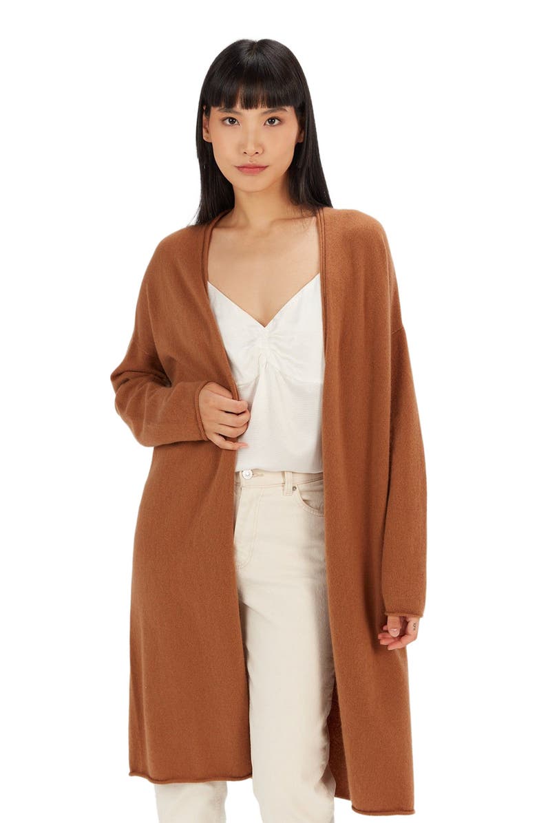 GOBI Mongolian Cashmere 3D Longline Cardigan, Alternate, color,