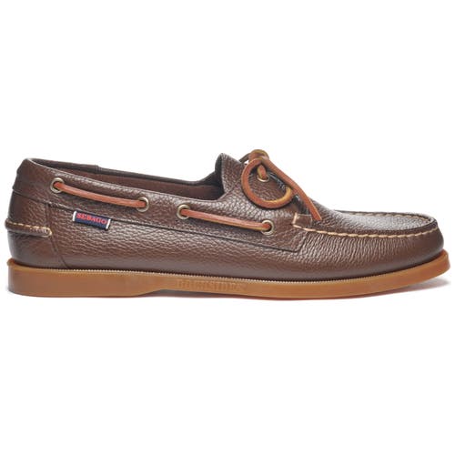Sebago Lace-up Leather Boat Shoes In Brown