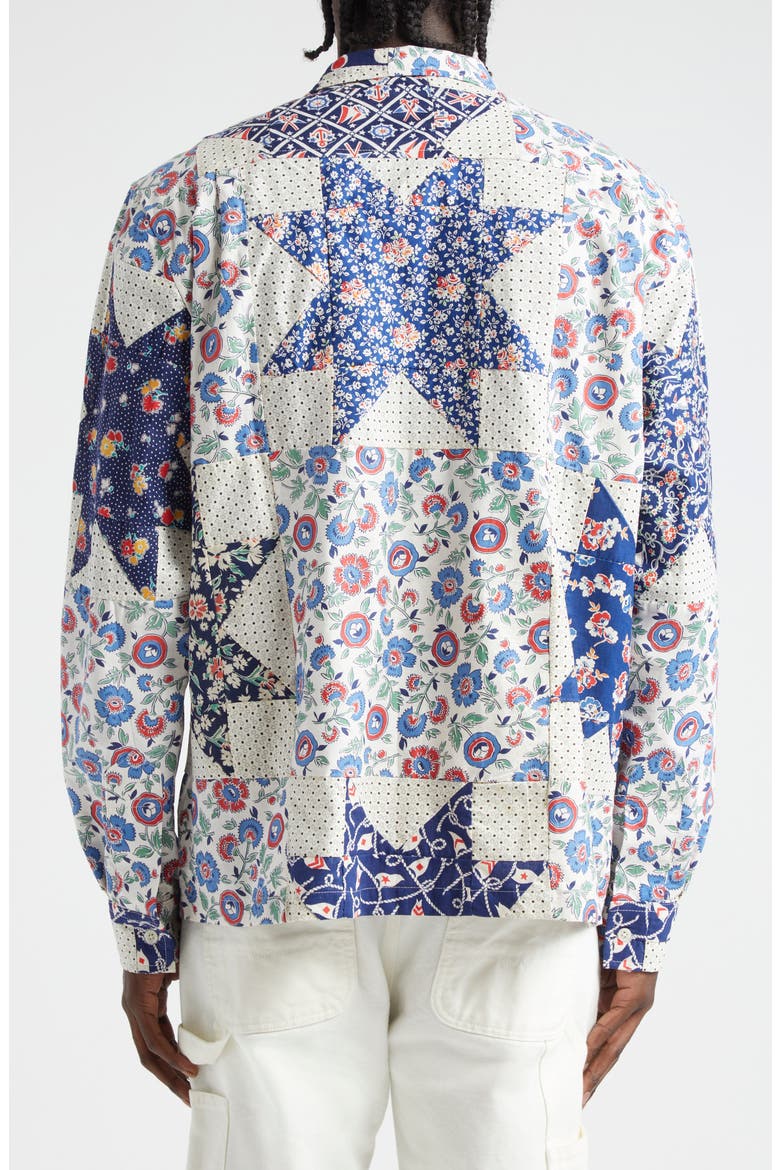 Thistle Star Long Sleeve Camp Shirt, Alternate, color, BLUE MULTI