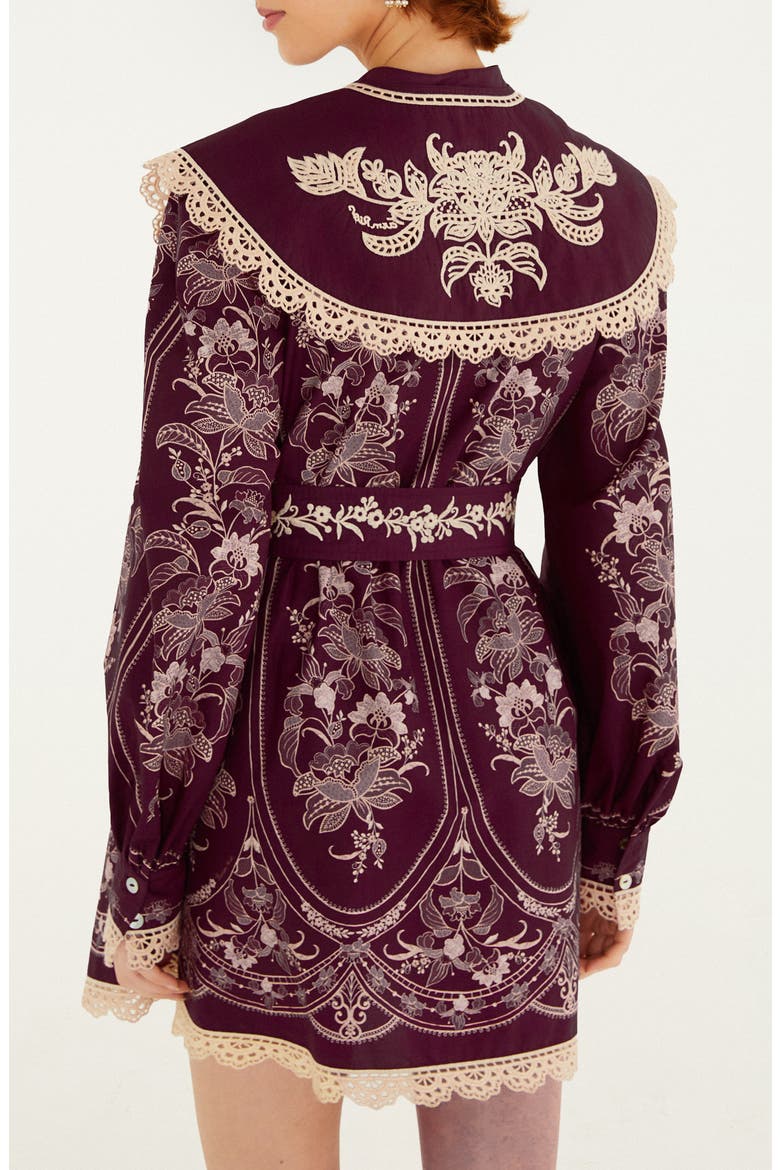 Lara Long Sleeve Minidress, Alternate, color, LARA BURGUNDY