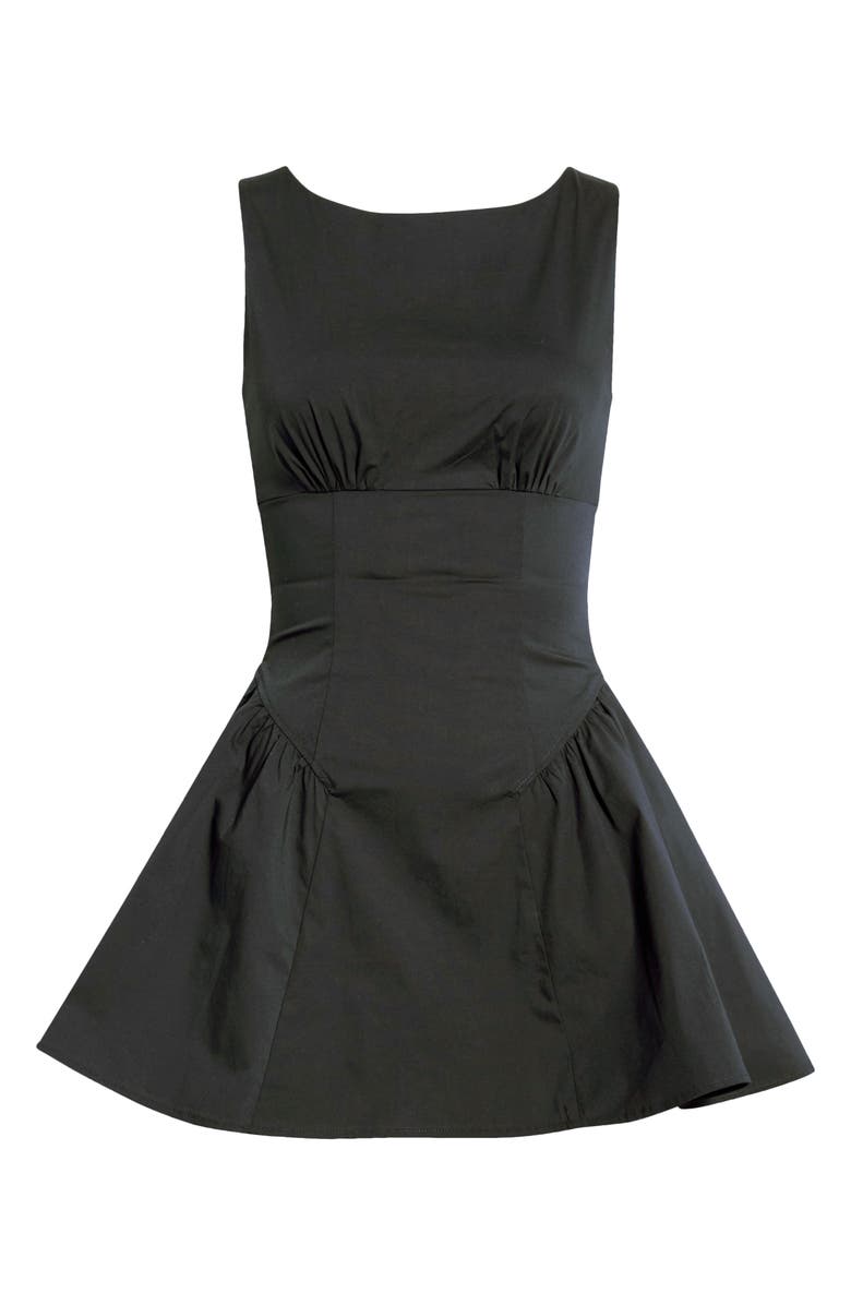 STAUD Gwen Flare Minidress, Alternate, color, Black