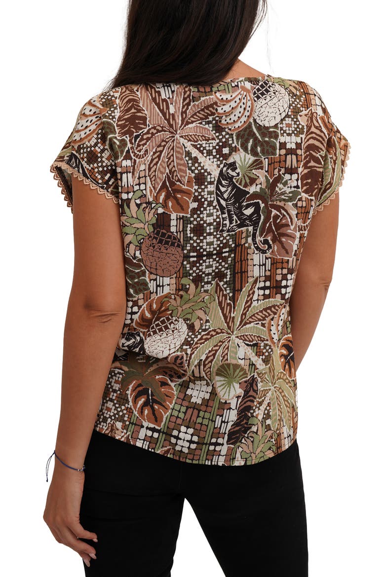 Tie Keyhole Cap Sleeve Top, Alternate, color, RIO NEUTRAL