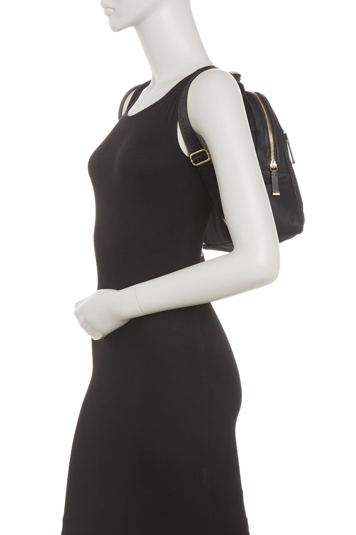 Calvin Klein Belfast Leather Trimmed Nylon Backpack, Alternate, color, 