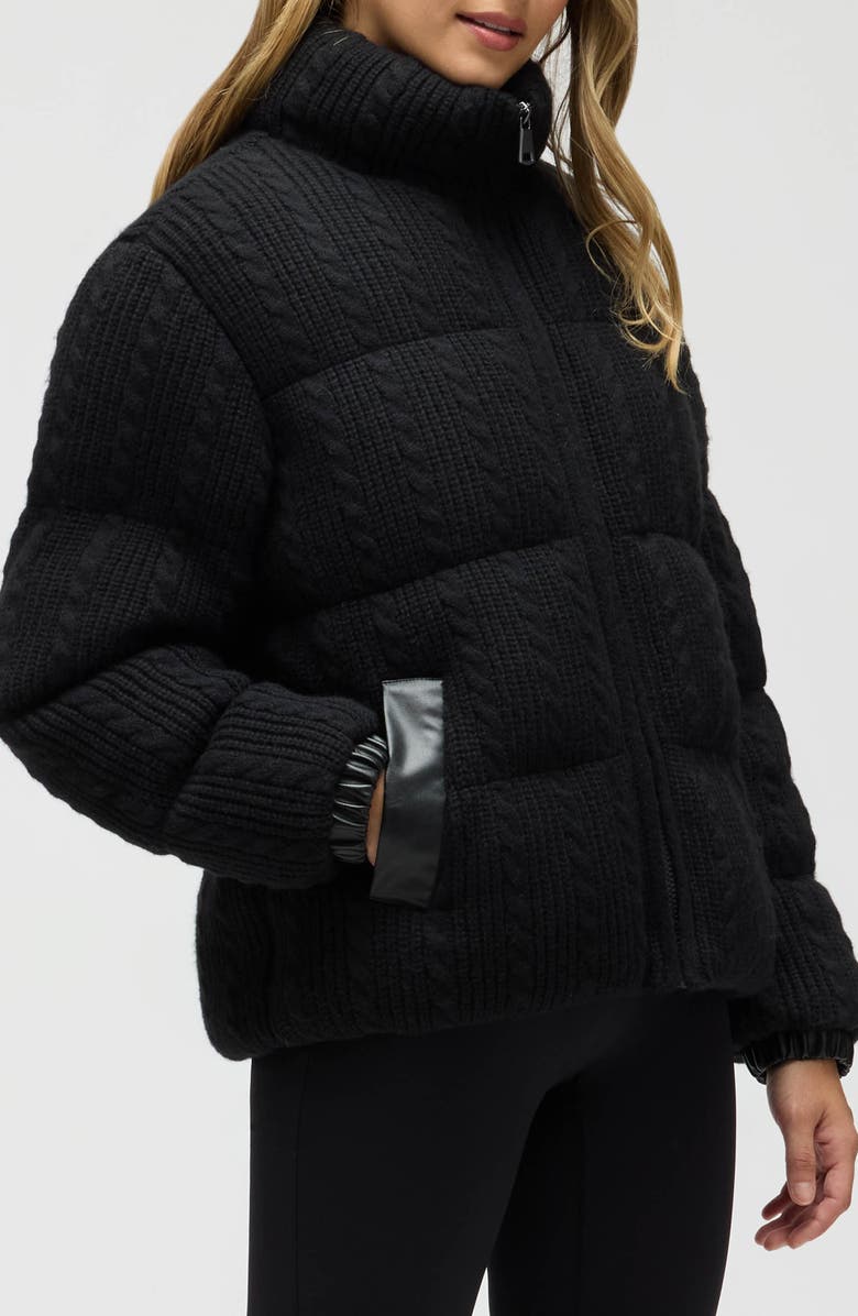 NVLT Cable Stitch Channel Quilted Puffer Jacket, Alternate, color,