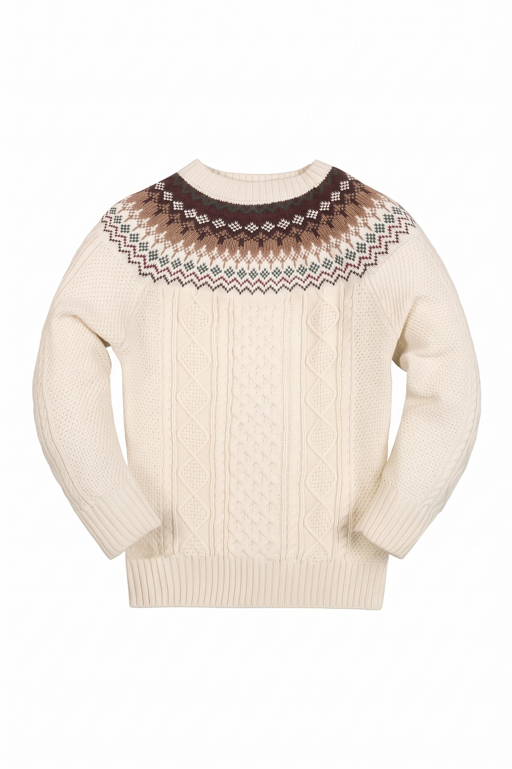 selected Ivory and Chocolate Fair Isle