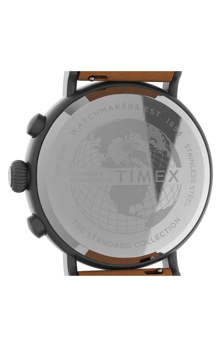 Timex<sup>®</sup> Standard Chronograph Textile & Leather Strap Watch, 41mm, Alternate, color, 