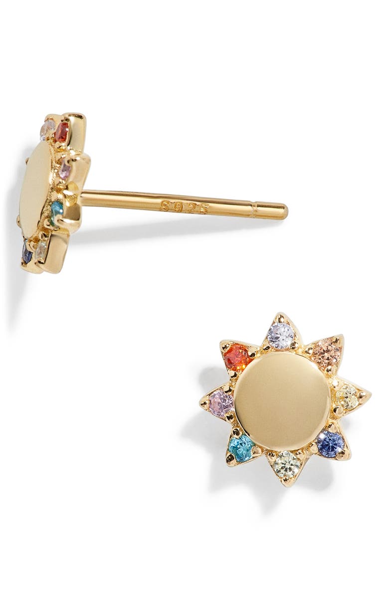 BaubleBar Fiore 18K Gold Vermeil Flower Stud Earrings, Main, color,