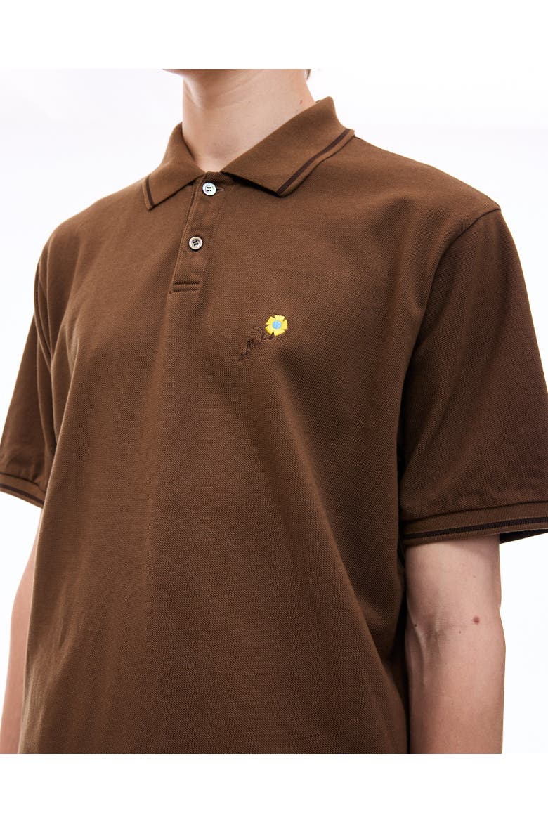 Floral Polo, Alternate, color, Brown