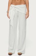 EDIKTED Suki Belted Sarong Cotton & Linen Pants