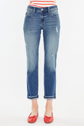 KanCan Evelin Mid Rise Cropped Straight Jeans