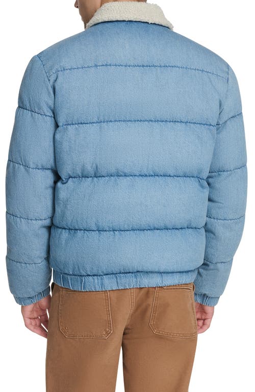 Levi's Quilted Denim Jacket With Fleece Collar In Blue