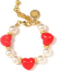 Venessa Arizaga Heart to Heart Pearl Bracelet