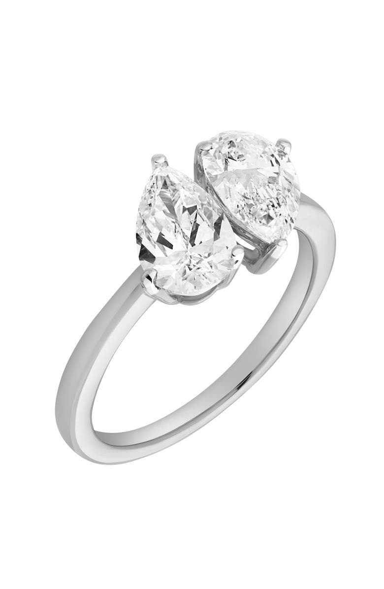 LuvMyJewelry Twin Flames 14K Gold Pear Cut Lab Grown Diamond Toi et Moi Ring - 2 ct, Alternate, color, 14K White Gold