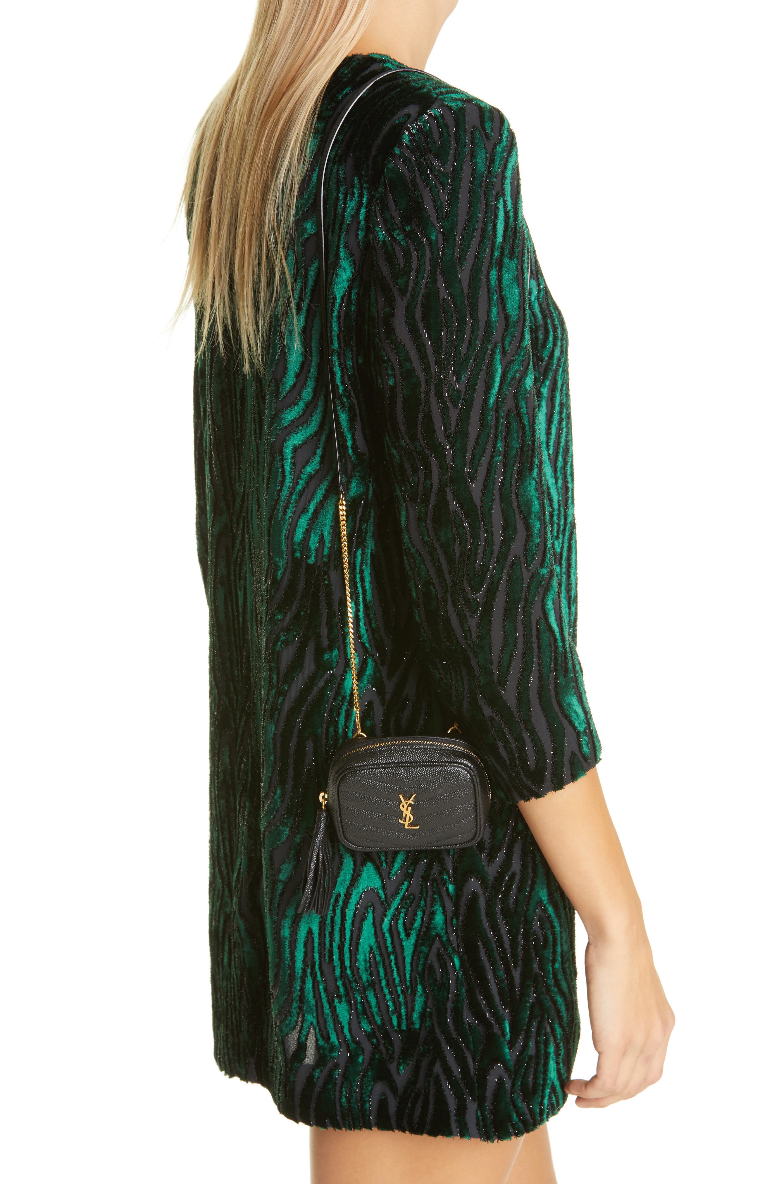 Saint Laurent Baby Lou Quilted Leather Micro Crossbody Bag, Alternate, color, 