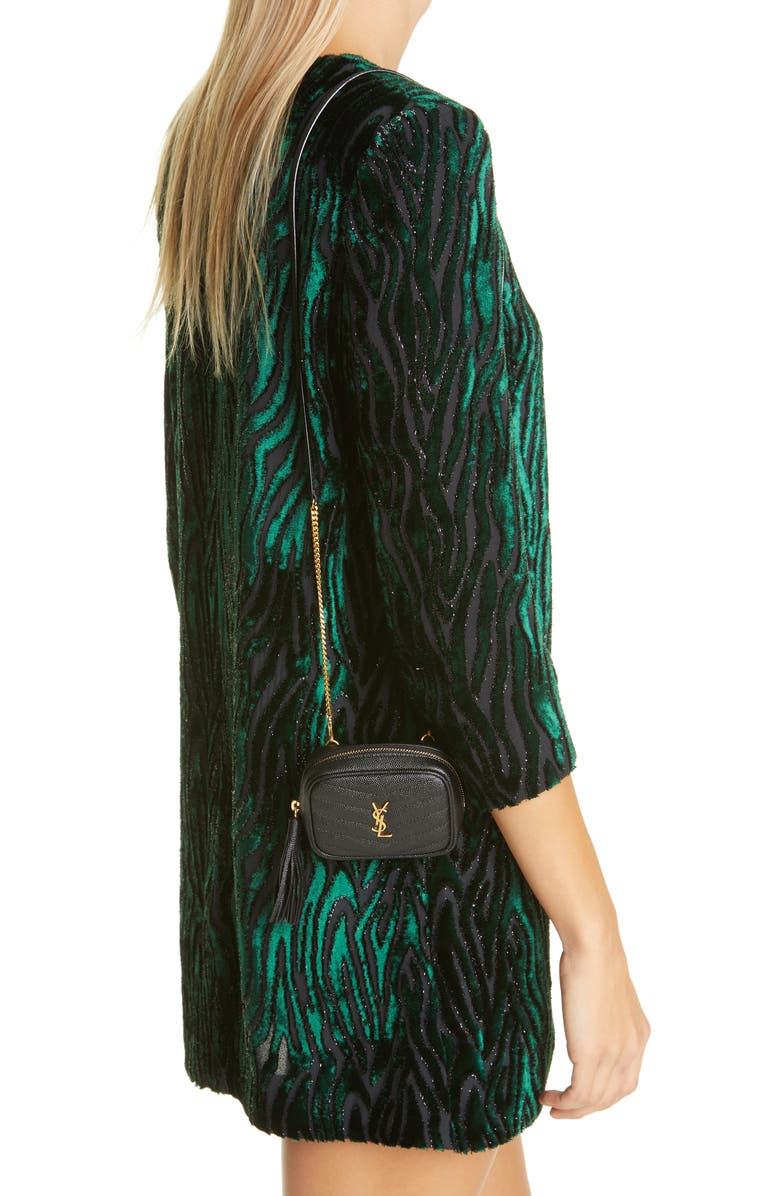 Saint Laurent Baby Lou Quilted Leather Micro Crossbody Bag, Alternate, color,