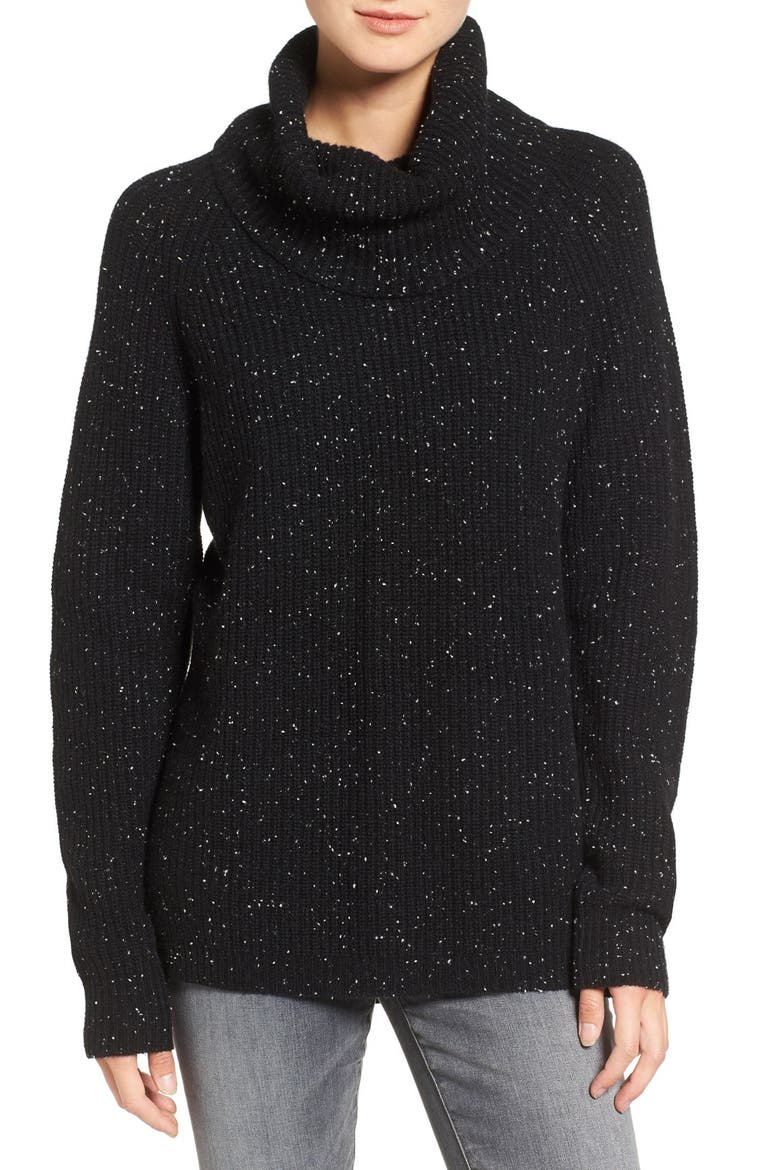 Convertible Cashmere Turtleneck Sweater, Main, color, DONEGAL EBONY