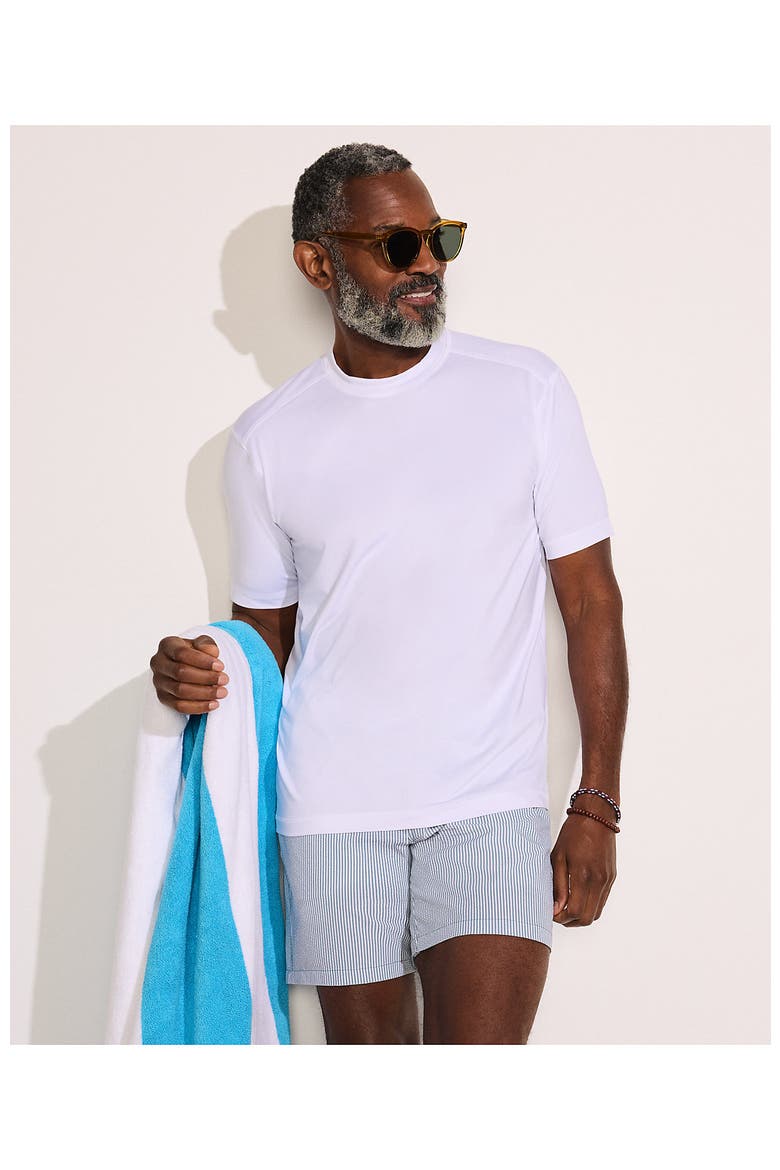 Short Sleeve Swim Tee Rash Guard, Alternate, color, White