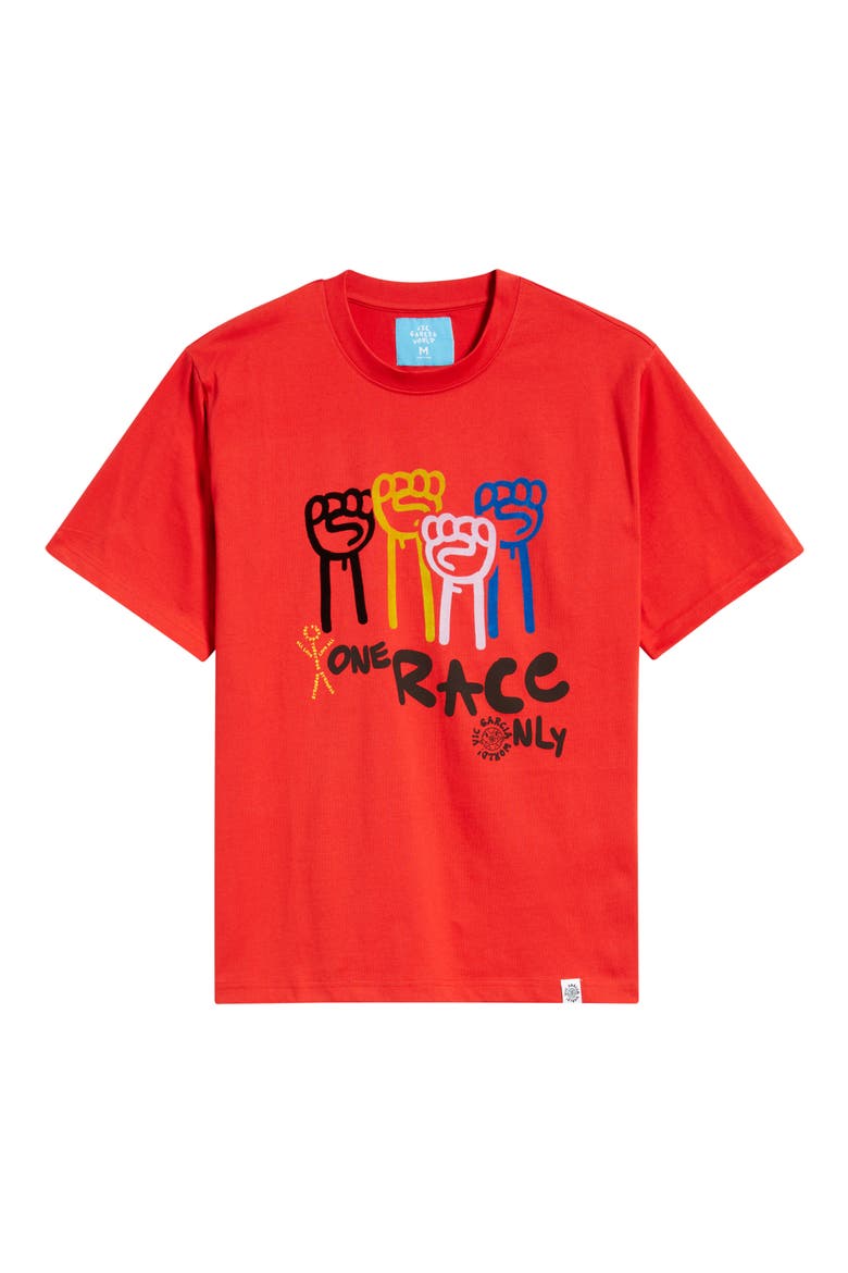 Human Race Cotton Graphic T-Shirt, Alternate, color, POPPY RED