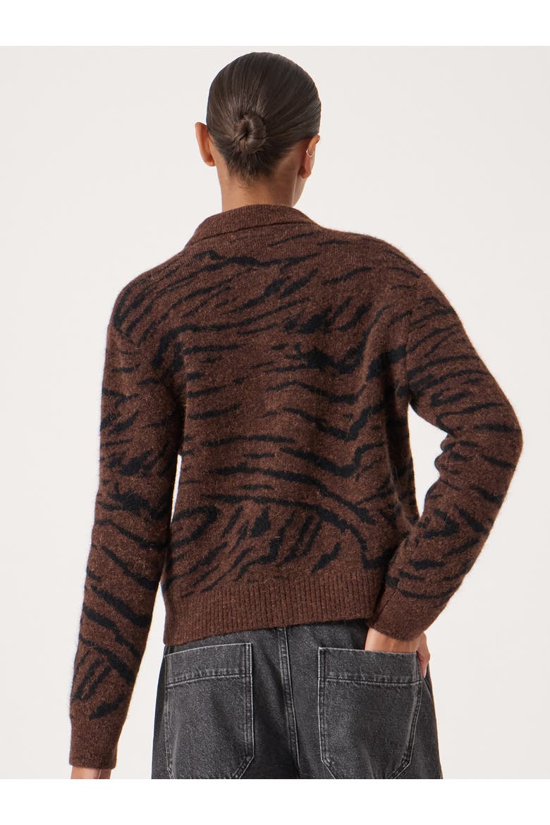 Wool Blend Jacquard Shirt Jacket, Alternate, color, Dark Brown