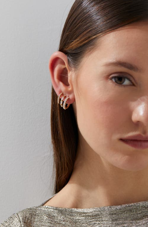 NADRI NADRI DELPHINE TRIPLE LINK HOOP EARRINGS 