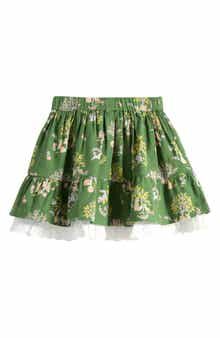 Mini Boden Kids' Eyelet Trim Print Skirt