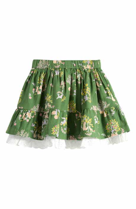 Mini Boden Kids' Eyelet Trim Print Skirt