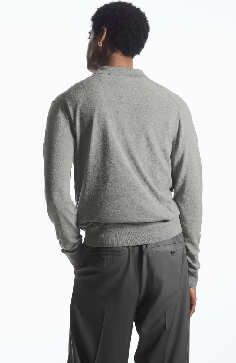 COS Long Sleeve Johnny Collar Polo Sweater, Alternate, color, 