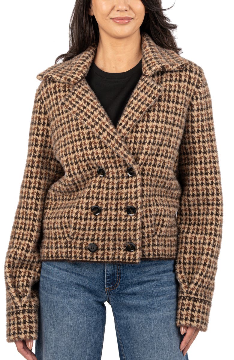 KUT from the Kloth Aaliyah Houndstooth Double Breasted Jacket, Main, color, 