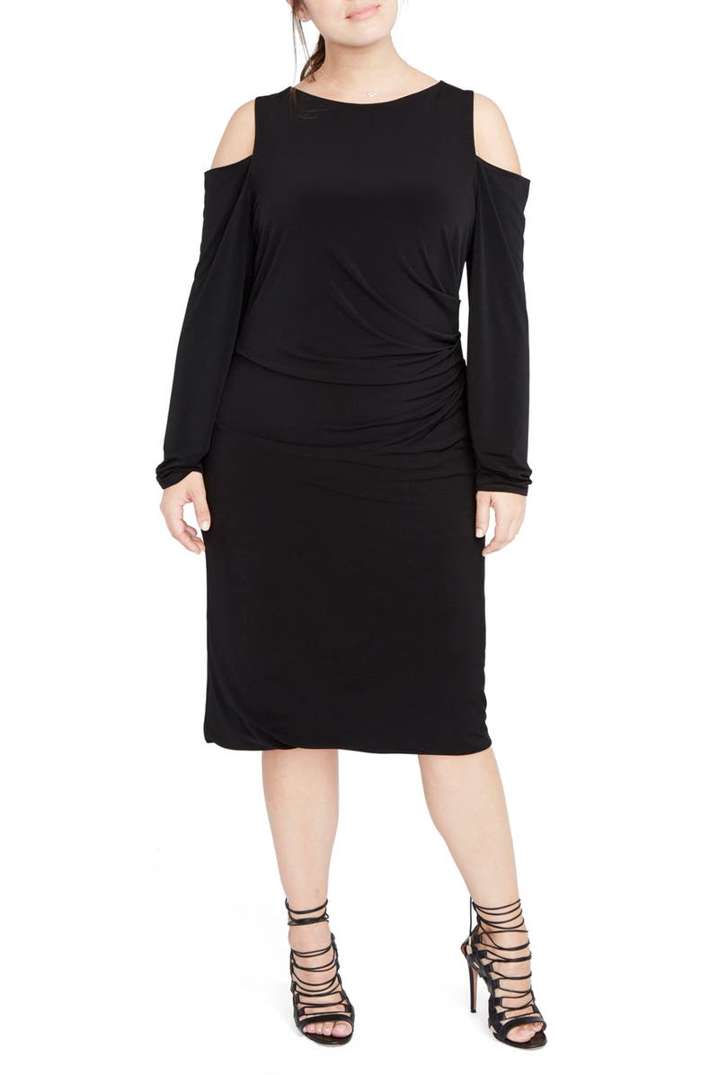 RACHEL Rachel Roy Cold Shoulder Jersey Midi Dress, Main, color, 