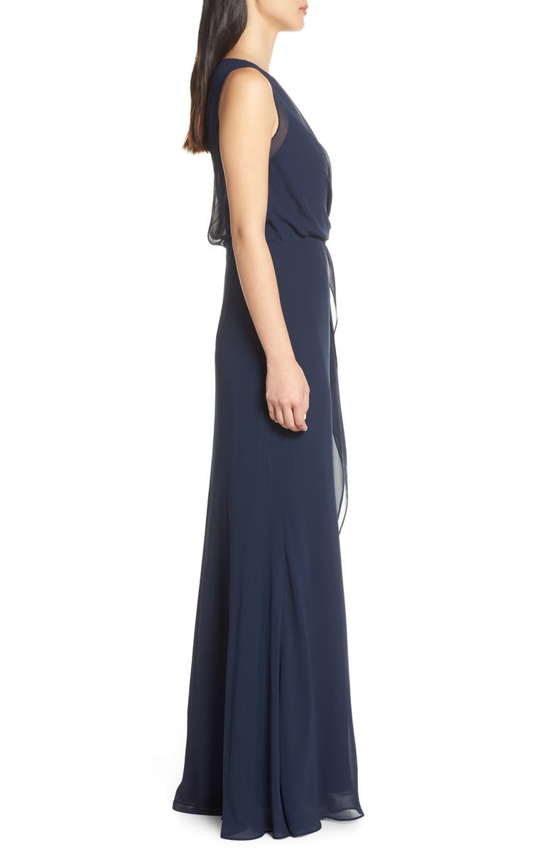 Jenny Yoo Chiffon Overlay Evening Dress, Alternate, color,