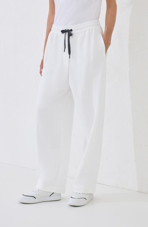 Brunello Cucinelli Pique Track Trousers In White