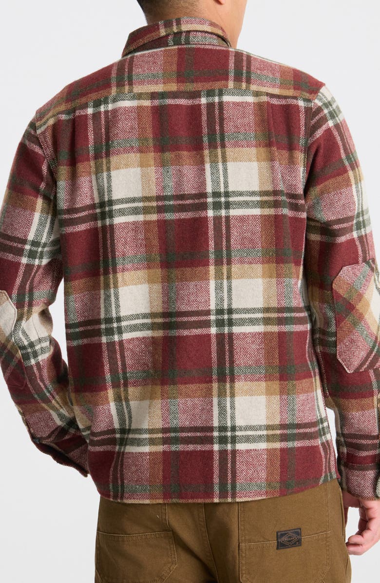 Roark Nordsman Plaid Flannel Snap-Up Overshirt, Alternate, color, Sangria
