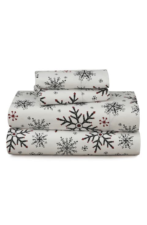 Let It Snow Cotton Flannel Sheet Set