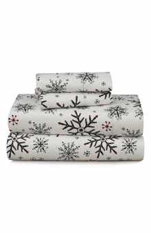 AZORES HOME Let It Snow Cotton Flannel Sheet Set