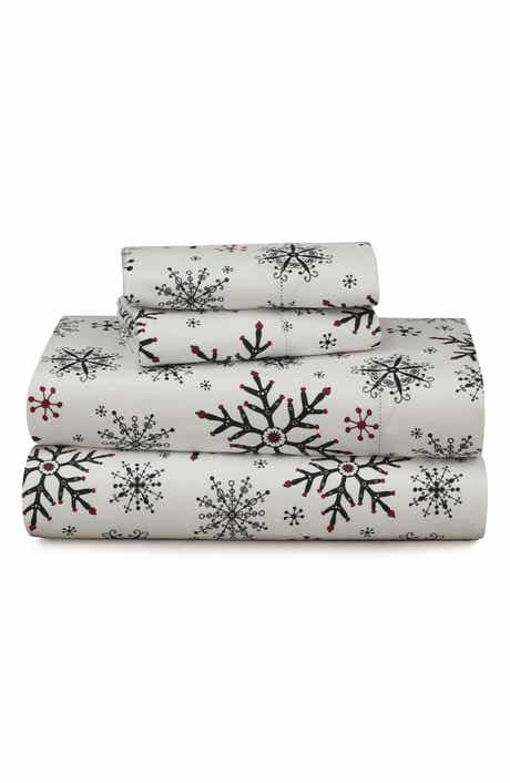 AZORES HOME Let It Snow Cotton Flannel Sheet Set