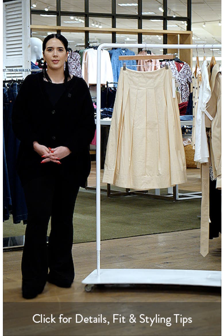 Stretch Cotton Poplin Midi Skirt video
