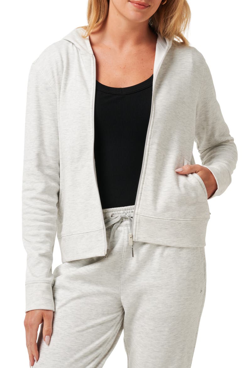 Cloud Zip Hoodie, Main, color, HEATHER LIGHT GREY