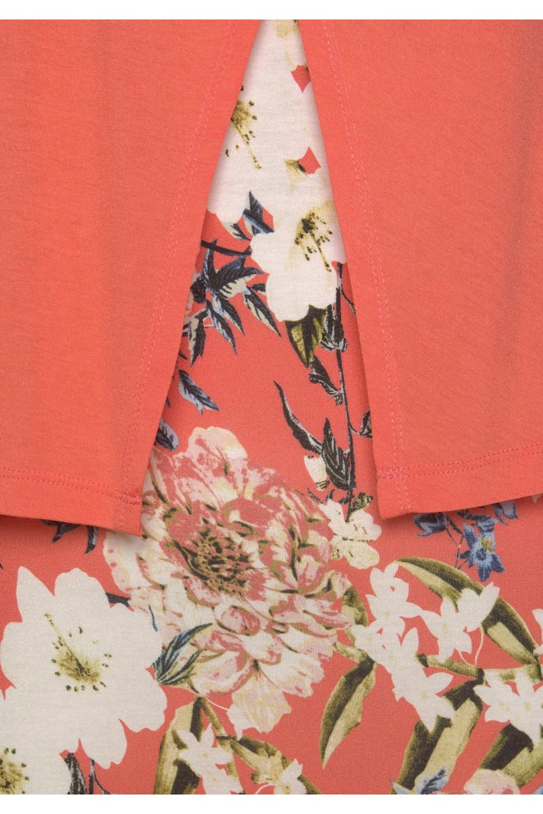 Layered Look Maxi Dress, Alternate, color, Coral-Patterned