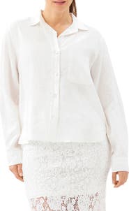 Karen Kane Linen Button-Up Shirt