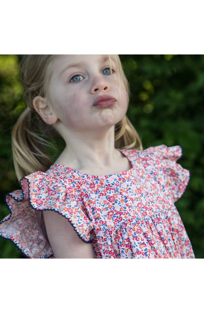 Beet World Girls Hannah Dress with Flutter Sleeves, Alternate, color, Red And Blue