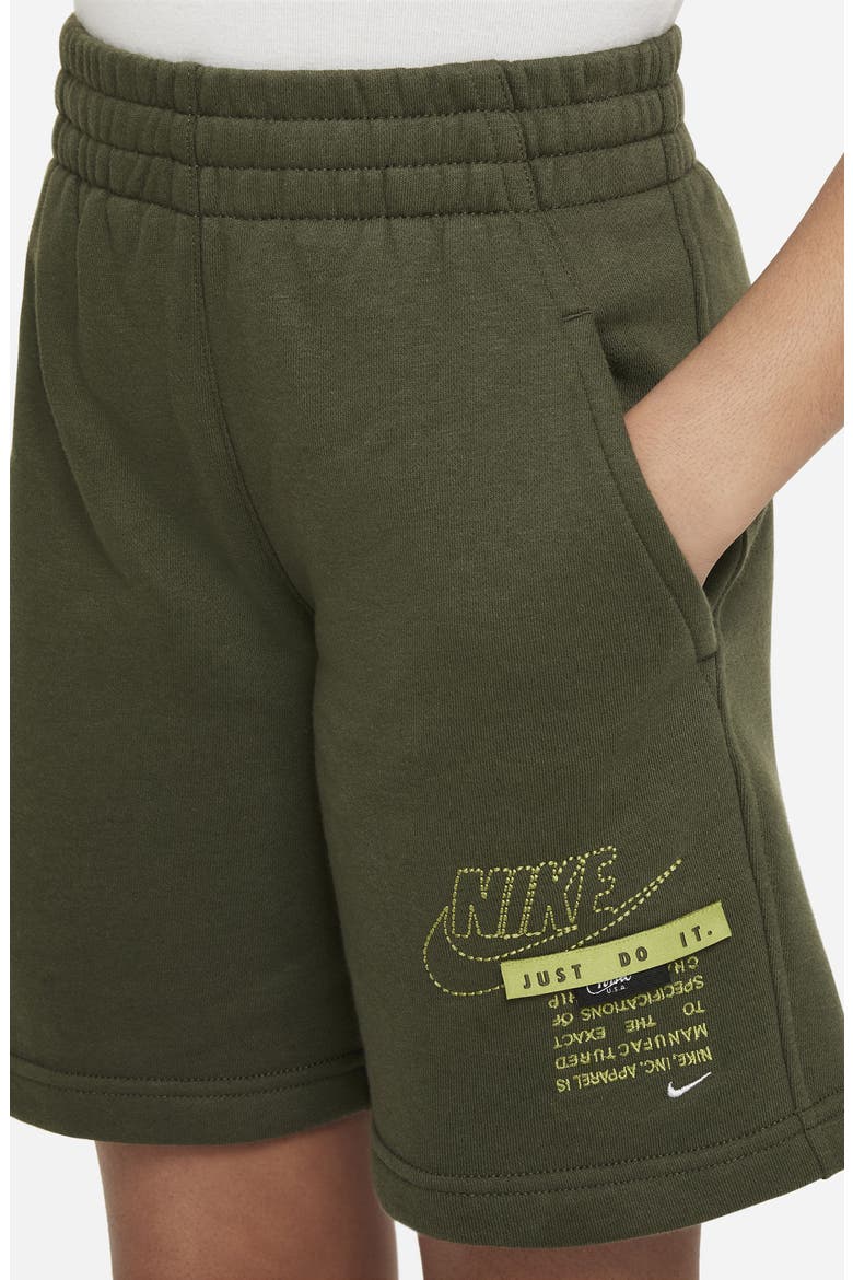 Kids' Sportswear Club Fleece Shorts, Alternate, color, CARGO KHAKI/ PEAR/ PEAR